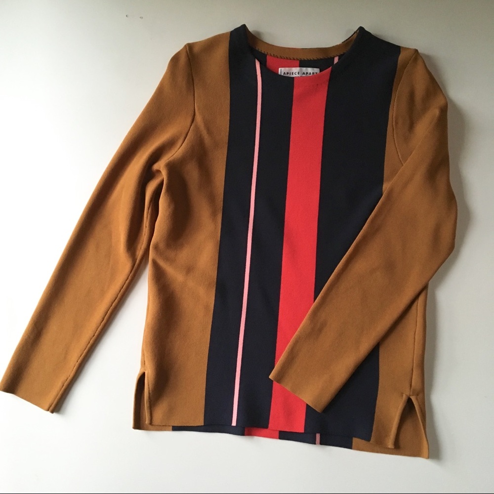 Apiece Apart stripe long sleeve knit top